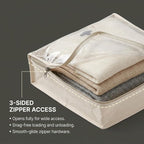 Household Essentials Canvas Sweater Storage Bags 2 Pack, Breathable Under Bed & Closet Organizer with Clear Window & Zipper, Soft-Sided Storage for Sweaters, Blankets & Linens - Image 5