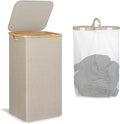 IEGrow Laundry Hamper with Lid,110L Laundry Basket with Mesh Bags,Oatmeal by iEGrow