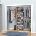 ClosetMaid SuiteSymphony Wood Closet Organizer Starter Kit with Tower and 3 Hang Rods, Shelves, Adjustable, Fits Spaces 5 – 10 ft. Wide, Natural Gray - Image 2