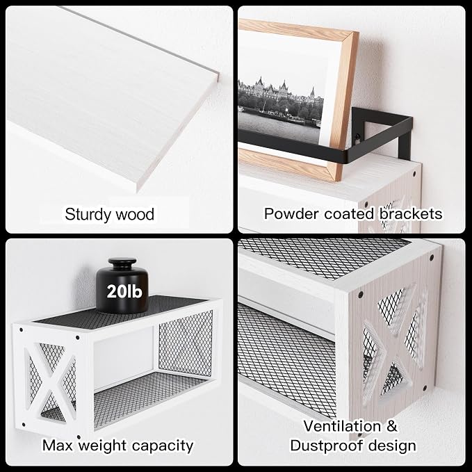 RICHER HOUSE Floating Shelves Bathroom, Wall Mounted Shelf Over Toilet - Image 4