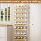 POKIPO 8 Tier Over The Door Pantry Organizer, 2 IN 1 Wall Mount or Hanging Spice Rack Seasoning Shelves with Adjustable Basket, Back of Door Organizer and Storage for Kitchen Cabinet and Room Closet - Image 8