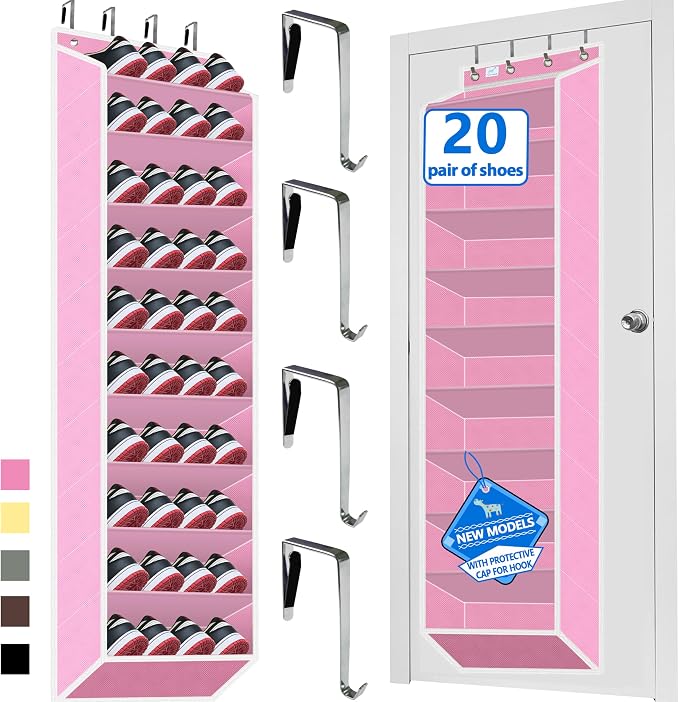 10 Tiers Shoe Organizer for Closet, 20 to 30 Pairs Shoe Rack Door by Zebricolo