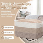 Goodpick 105L Extra Large Woven Rope Blanket Basket, Rectangle, Light Brown - Image 5