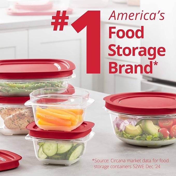 Rubbermaid 7.81- and 14.66-Cup EasyStore Square Containers, 2 Pack, Food Storage Containers, Food Storage Containers with Lids - Image 5