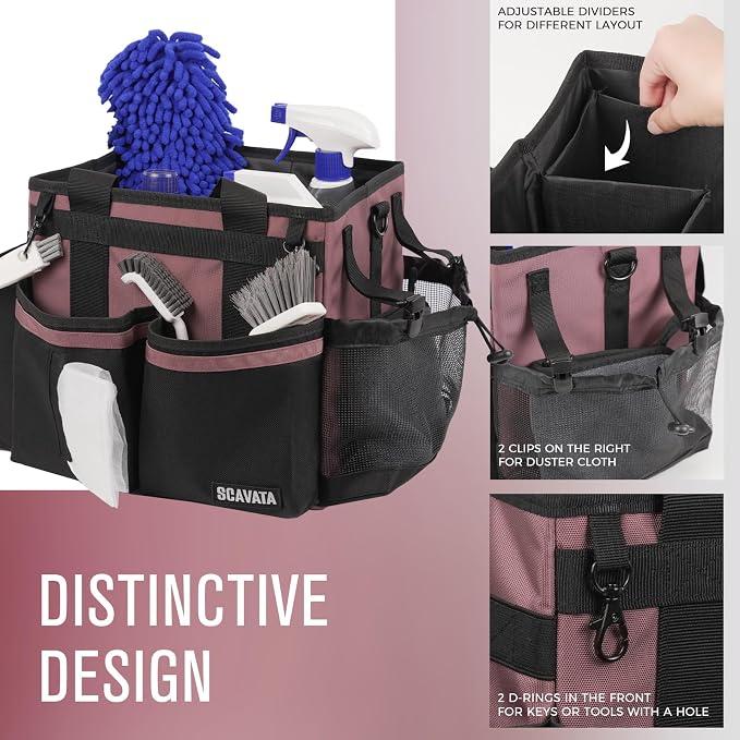 SCAVATA Compact Wearable Cleaning Caddy with Handle & Shoulder Straps - Image 3