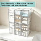 Prsildan Stackable Desk Organizers with 20 Drawers, Craft Storage Drawer - Image 5