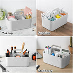 Tiawudi Multipurpose Caddy Organizer, Plastic Caddy with Handle, Stackable Desk Organizer for Stationery, Marker and Pencil, Office Supplies Organizer, Dorm Caddy - Image 5
