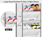 SLEEPING LAMB Over The Door Shoe Organizer for Closet with Large Deep Pockets, Narrow Shoe Rack for Door Hanging Boots Storage, White - Image 3