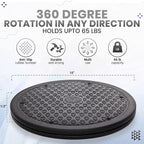 2 Pack 12 Inch Lazy Susan Turntable Organizer, Non Skid Large Lazy Susan Turntable for Cabinet, Computer or Laptop, Plastic Turn Table, Black - by RamPro - Image 2