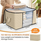 Fab totes 8 Pack Storage Bags for Clothes Blanket Storage Bins with Lids | Foldable Closet Organizers with Zippers,Window and Handles,Fabric Storage Bins for Sweater,Comforter,Bedding,Dorm essentials - Image 2