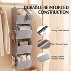 Hanging Closet Organizer 4-Shelf Wide Trapezoid, Heather Grey - Image 4