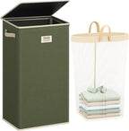 SOLEDI 100L Laundry Hamper with Lid, Large Collapsible Laundry Basket by SOLEDI