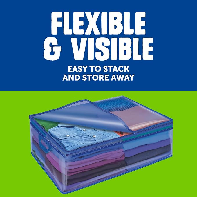 Ziploc Flexible Totes, X-Large Size, 22 Gallon, 2 Count Organizing Tote with Zipper and Built‑In Handles, Flexible & Stackable Clothing and Home Storage Bag - Image 5