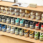 Shoe Slots Organizer,Elephant Shoe Rack Stable and Thick,Clear Shoe Stacker with 3 Adjustable Level for Sneakers Display (Transparent - Golden, 10Pack) - Image 9