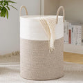 YOUDENOVA Woven Rope Laundry Hamper Basket, 58L Tall Laundry Basket, Baby Nursery Hamper for Blanket Storage in Bedroom-Large-Brown by YOUDENOVA
