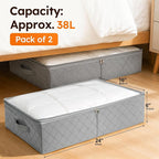 LotFancy Under Bed Storage Bags with Clear Window & Handles, 24” x 16” x 6" - Image 2