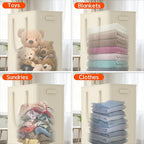 Slim Laundry Hamper with Wheels,25 Gal (95L) Rolling Laundry Basket with lid and wheels Clothes Hamper Foldable Tall Dirty Clothes Basket Sturdy Collapsible Clothes Hamper for Dorm,Laundry Room - Image 6