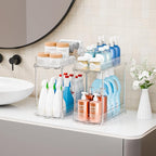 Yieach 3 Pack 13.8″ Deep 2 Tier Under Sink Storage Organizer,Large Pull Out Bathroom Organizers and Storage,Slide Out Acrylic Undersink Storage Shelf,Kitchen Under Sink Organizer for Cleaning Products - Image 7