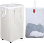 DOKEHOM 90L X-Large Rolling Laundry Basket Hamper on Wheels, Beige by DOKEHOM