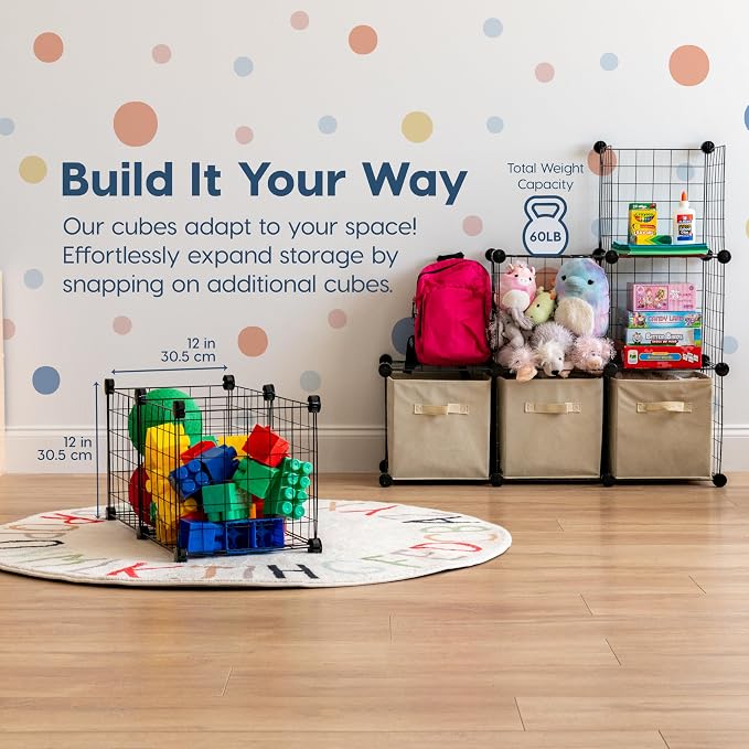 IRIS USA 6-Cube Modular Wire Cube Storage Organizer - Image 8