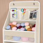 Univivi Over the Door Organizer for Baby Nursery, Beige Pattern, 5-Shelf - Image 4