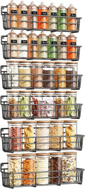 Mystozer Spice Rack wall mounted 6 Pack, Space-Saving Spice Organizer for Spice Jars and Seasonings,Screw or Adhesive Hanging Spice Rack Organizer for Your Kitchen Cabinet,or Pantry Door by Mystozer