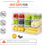 SMRCAD Clear Fridge Bins with Drain Trays - BPA-Free PET, Stackable - Image 3