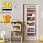 HOMELUX THEORY Over the Door Organizer, 6-Tier, 100D Fabric Transparent 2pc | Over the door shoe organizer, 50 lbs capacity, 12 side mesh pockets, 100D extra thick fabric, Closet & entryway storage - Image 8