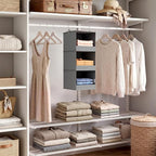 Lifewit RV Storage and Organization, Hanging Closet Shelves | 3 Shelf Front Anti-Slip Closet Organizers and Storage with 2 Sturdy Hooks, Vertical, Foldable, for Camper, Beige, 1 Pack - Image 9