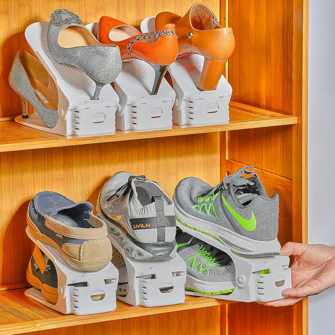 36 Pack Adjustable 50% Space-saving Shoe Slots Organizer, White - Image 2