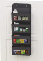 Simple Houseware 4 Clear Pocket Over Door Hanging Organizer, Dark Gray - Image 3
