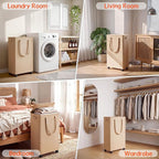 Slim Laundry Hamper with Wheels,15 Gal (55L) Rolling Laundry Basket with lid and wheels Clothes Hamper Foldable Tall Dirty Clothes Basket Sturdy Collapsible Clothes Hamper for Dorm,Laundry Room - Image 7