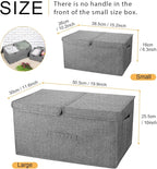 2 Pack Storage Boxes with Lids and Handles, Collapsible Linen Storage Bins Organizer Containers Baskets Cube with Removable Divider for Home Bedroom Closet Office (Green, Small) - Image 7
