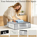 StorageRight Under Bed Storage Bags, 3 Pack, 40L, White | Breathable Non-Woven Fabric with a Clear Window and Zippered Top for Clothes, Comforters, Blankets and Seasonal Storage - Image 3