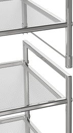 Simple Houseware 3-Tier Stackable Mesh Shoe Rack, Silver - Image 4