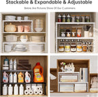 Cabinet Shelf,Expandable Adjustable Stackable Kitchen Organizer,for cabinets, Kitchens, countertops, bathrooms Shelf Organizer (2Packs/Black,Medium) - Image 9