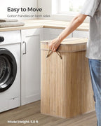 SONGMICS Bamboo Laundry Hamper with Lid, 26.4-Gallons, with Handles - Image 9