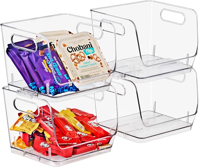 Sorbus Clear Pantry Organizer with Stackable Storage Bins, Open Front - Image 8