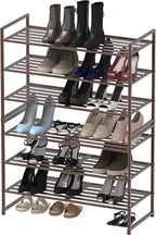 Simple Houseware 3-Tier Stackable Metal Panel Shoe Rack, Bronze - Image 5