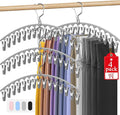 Upgrade Skirt Pants Hangers with Clips, Metal Legging Organizer for Closet with 15 Cilps Holds 60 Leggings/Shorts/Jeans/Skirts Pants Hangers Space Saving Closet Organizers and Storage, Grey 4Pack by Besslly
