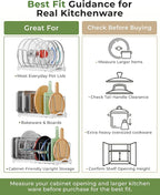 EVERIE Adjustable Cabinet Organizer for Pot Lids, Bakeware, Cookie Sheets & Cutting Boards, Upright Storage Rack for Kitchen Cabinet, Stable Dividers, 9.7" Deep, 12.6" to 21.5" Wide, GS02SS - Image 9