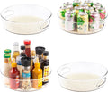 4 Pack Lazy Susan Organizer with Non-Skid Liners, 12-inch Spinning Turntable with Handle, Spice and Refrigerator Organizers, Pantry Organizers and Storage, Round by Rakkime