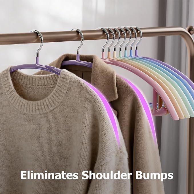 CTIME 14 Pack Metal Clothes Hangers, Non-Slip PVC, Built-in Hooks - Image 5