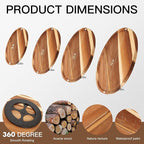 10in Acacia Wood Lazy Susan Turntable Organizer and Spinner Storage - Image 3