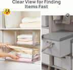 Vtopmart 2 Pack Clear Stackable Storage Drawers 15QT - Image 8