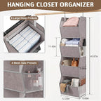 Hanging Closet Organizer 4-Shelf Wide Trapezoid, Heather Grey - Image 3