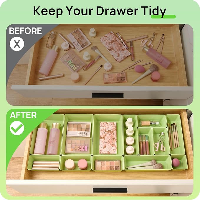 Vtopmart 25 Pack Plastic Drawer Organizers with Non-slip Rubber Pads - Image 3