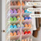UVIAHOMI Over the Door Shoe Organizer for 20-30 Pairs, 10-Tier, Beige - Image 6