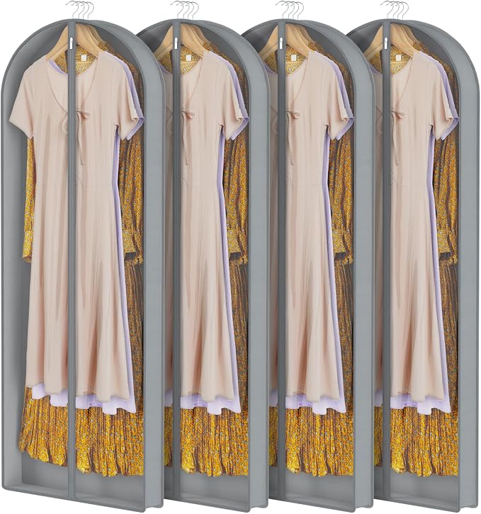 Zilink Luxury Fur Coat Storage Bags Dress Bags for Gowns Long 60 in, 4 Pack by Zilink