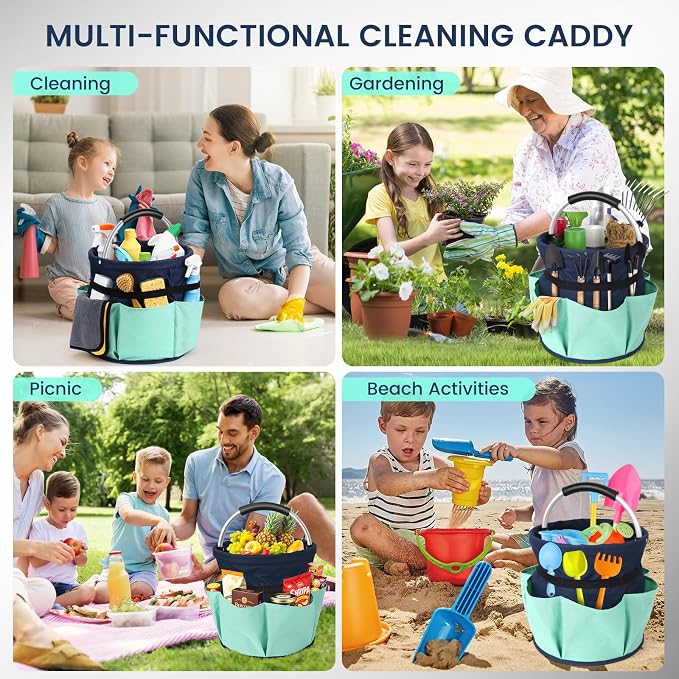 17L Cleaning Supply Caddy with Handle for Cleaning Supplies Organizer - Image 2